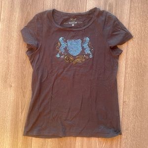 J. Crew Black Tee with Embellishment